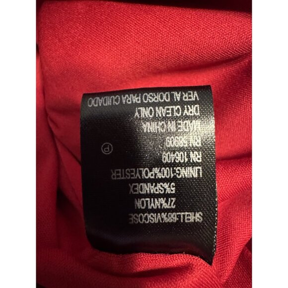 Alex Marie Suit Jacket Blazer 16 Cardinal Red Ruffled Black Button Stretch - Picture 8 of 10